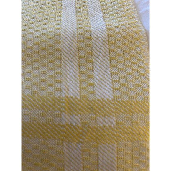 Kitchen Dish Towel Set 2 NOS Textured Woven Cotton Yellow White Germany Vtg XL - Picture 10 of 10